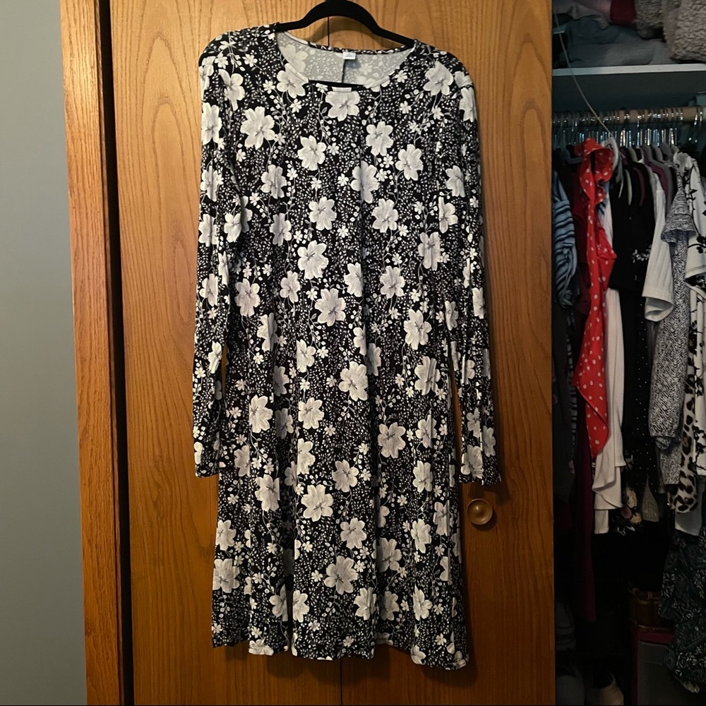 Never Worn Old Navy Long Sleeve Flower Swing Dress